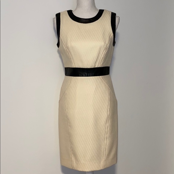 Milly Dresses & Skirts - Milly Ivory Wool Faux Leather Sleeveless Sheath!!